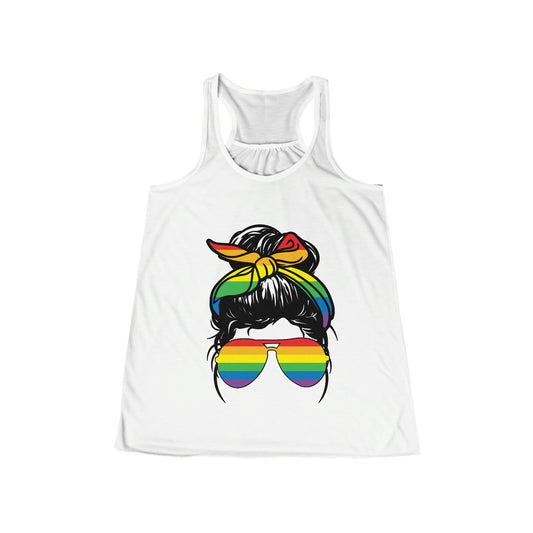 Rainbow Silhouette Flowy Racerback Tank